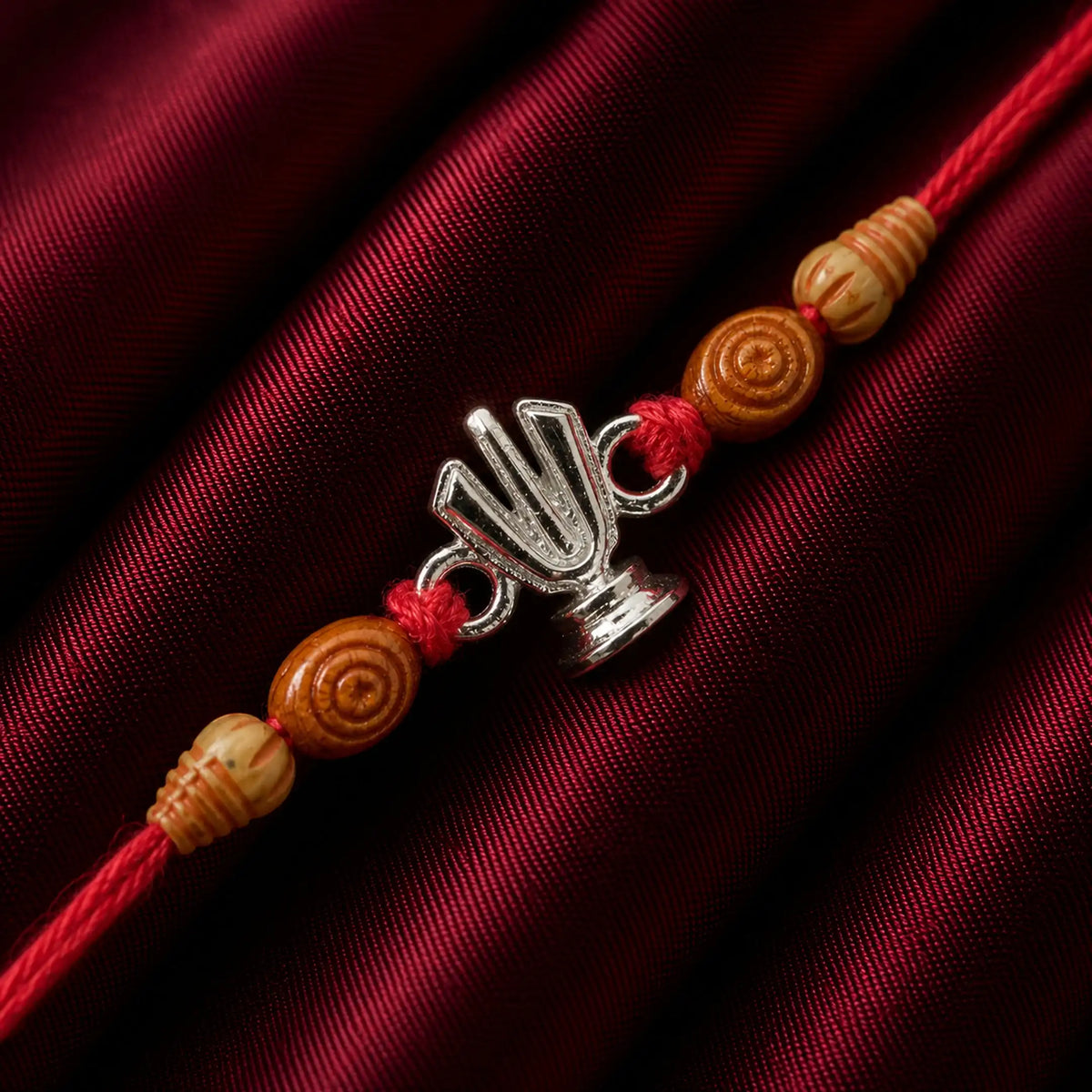 Twinklitz Trishul Symbol Sterling Silver Rakhi