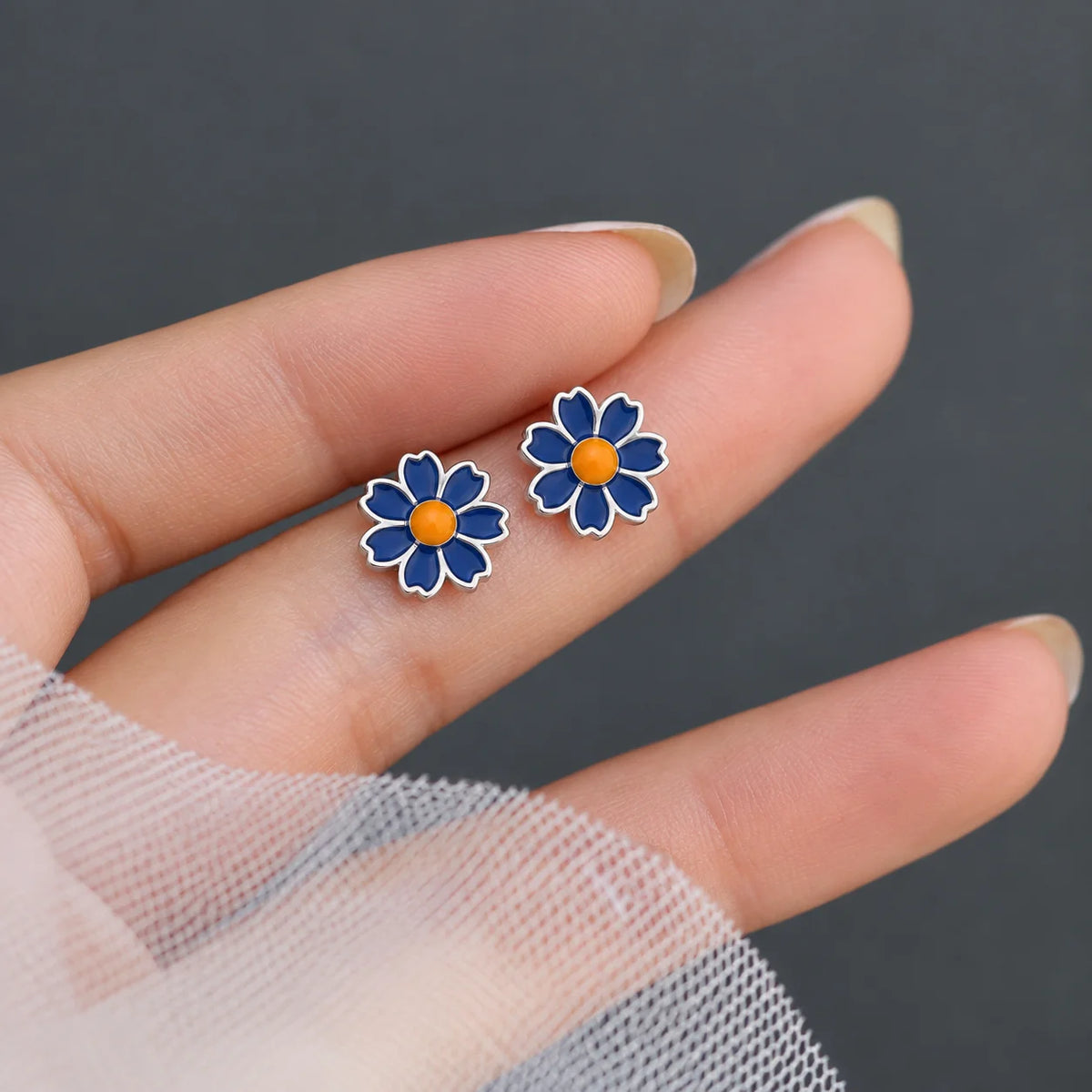 Blue Blossom Stud Earrings