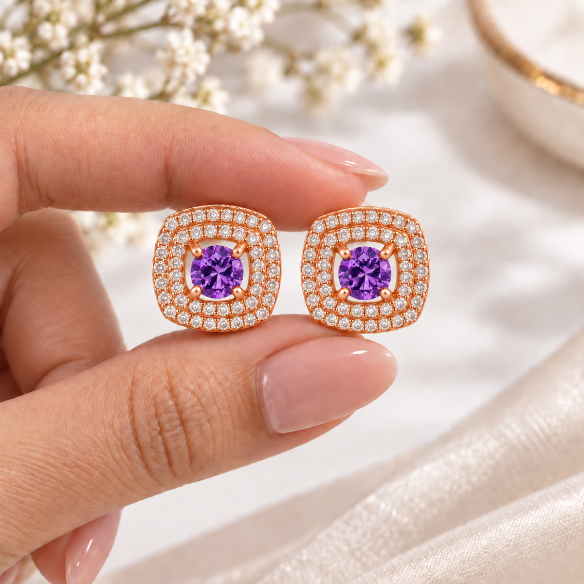 Purple Radiance Stud Earrings
