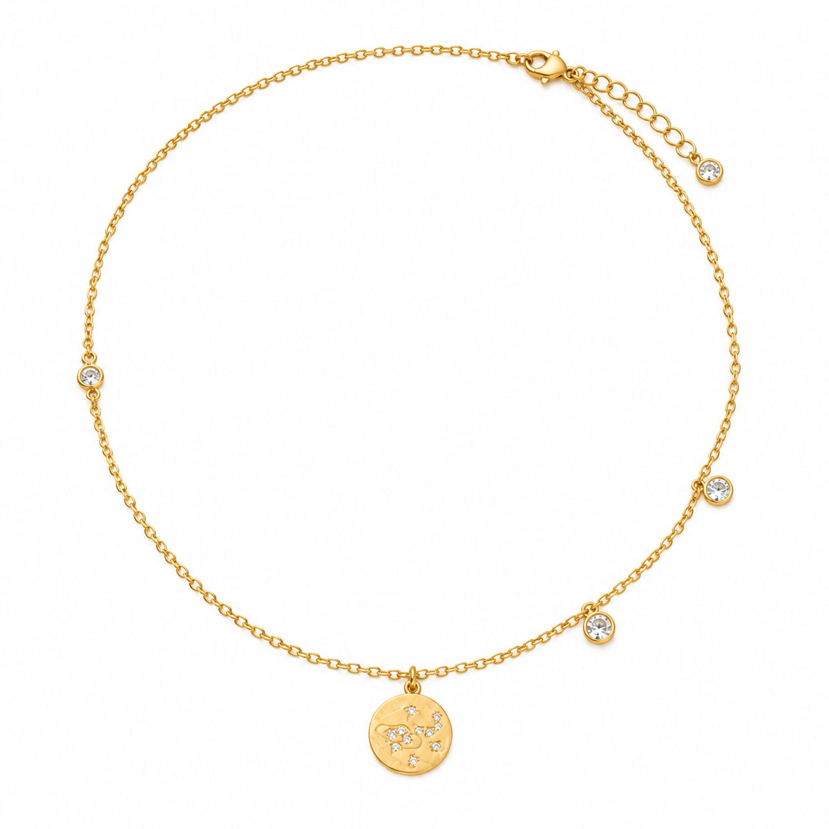 Gold Celestial Coin Necklace