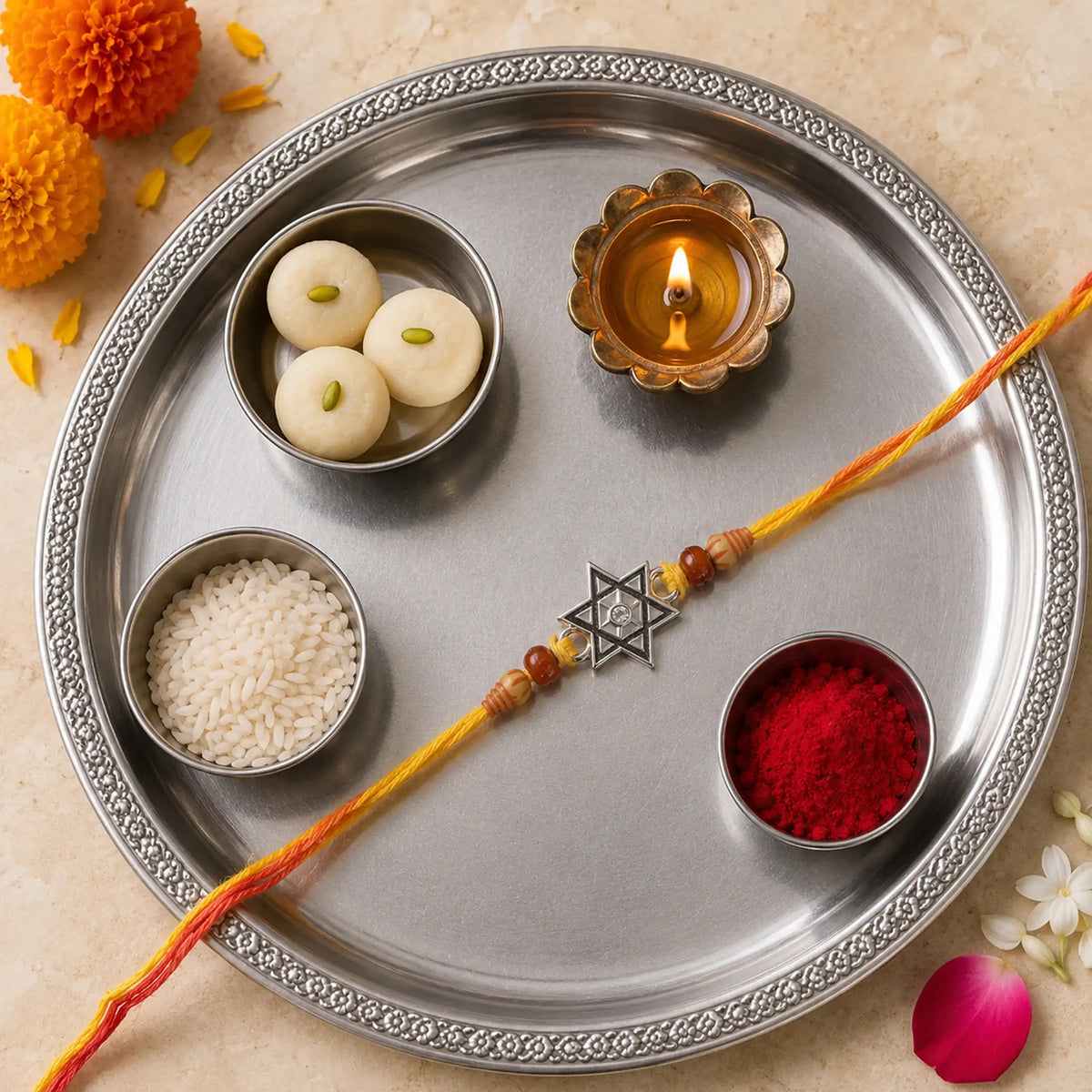 Twinklitz Star Symbol Sterling Silver Rakhi