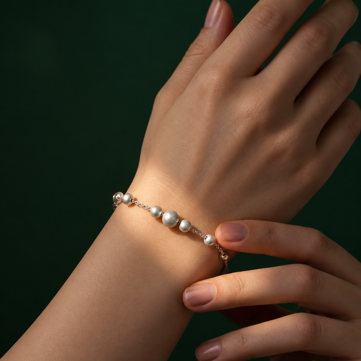 Frosted Bead Chain Bracelet