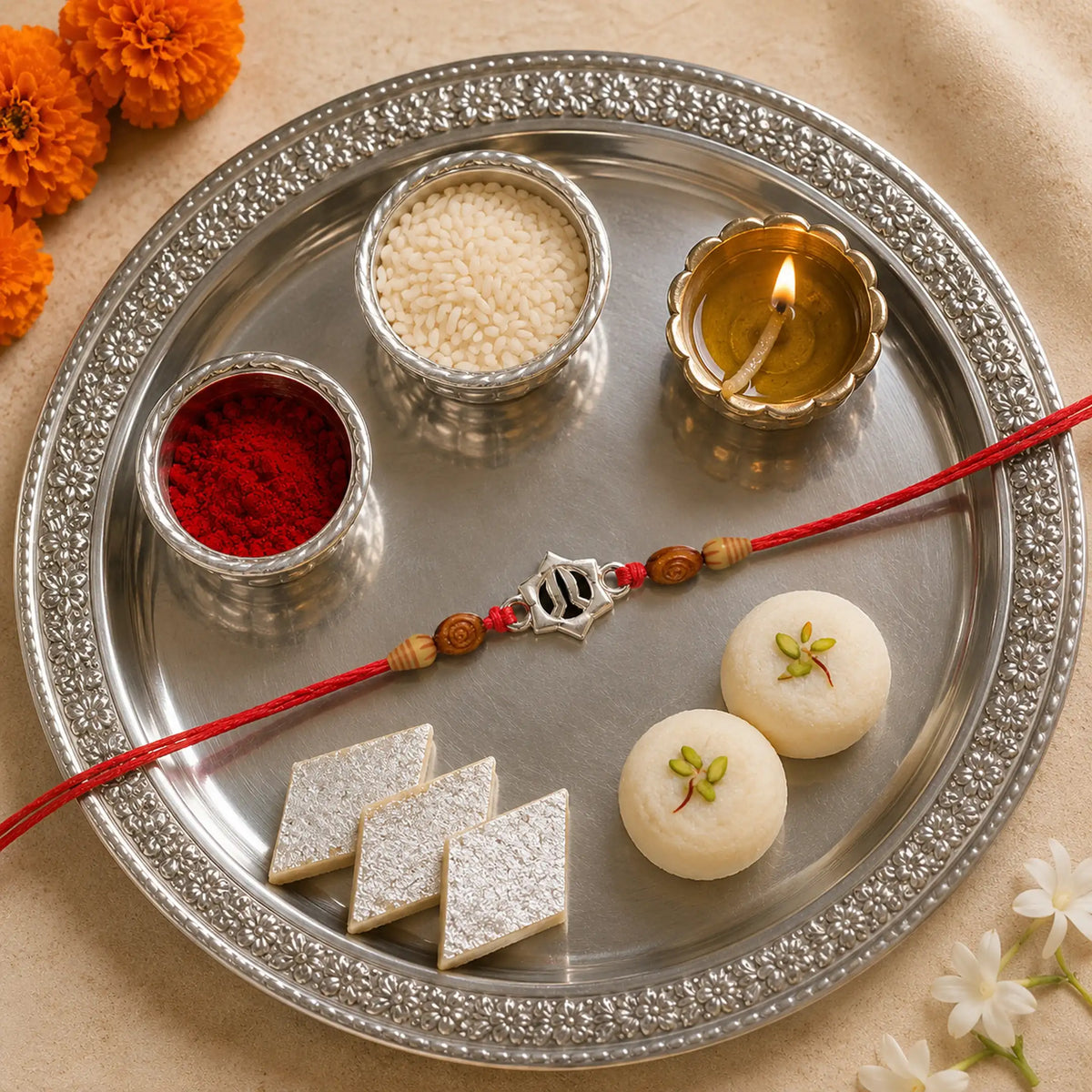 Twinklitz Radiant Sun 92.5 Sterling Silver Rakhi