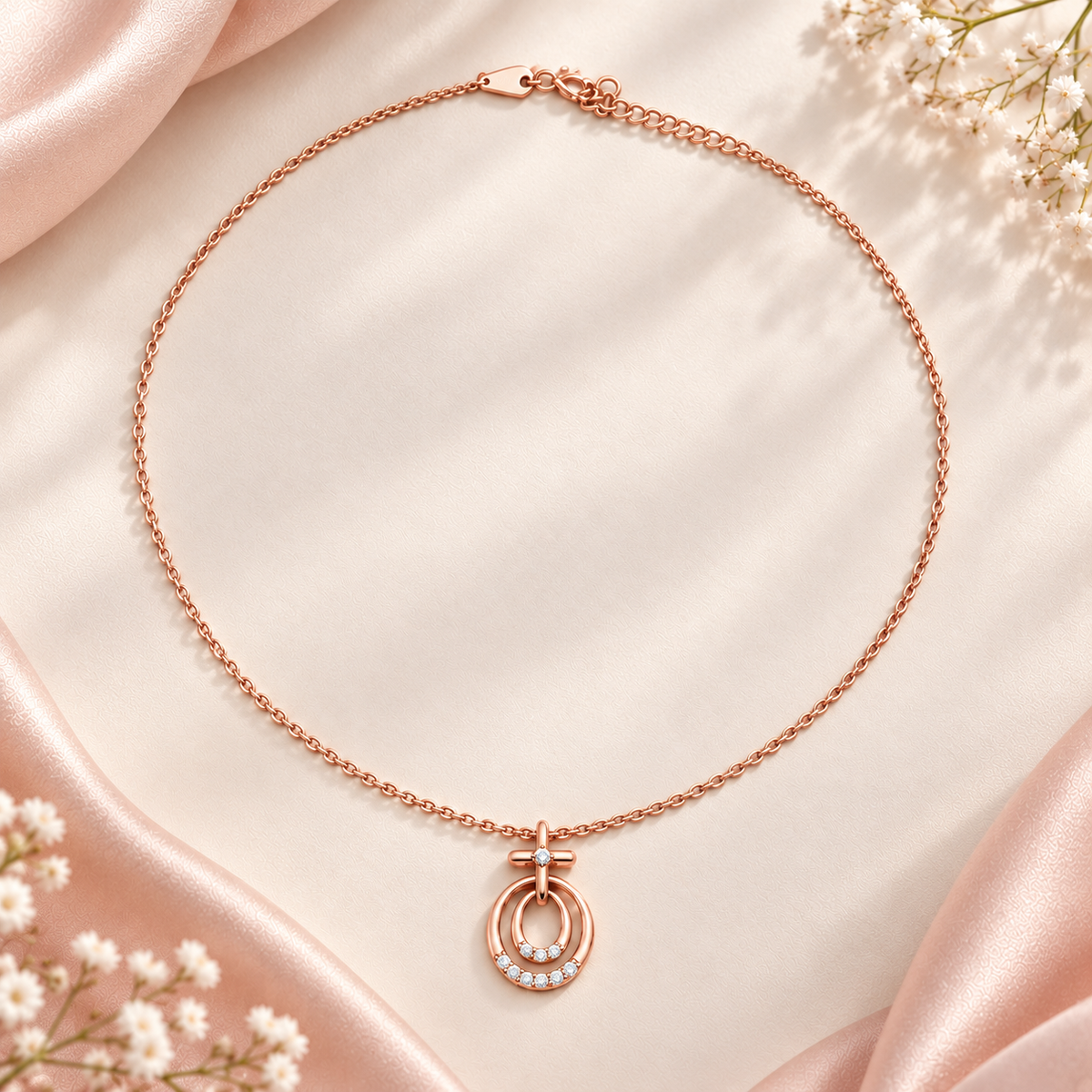 Rose Gold Orbit Pendant Necklace