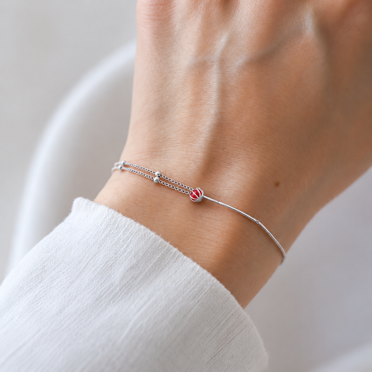 Ruby Red Bead Bracelet