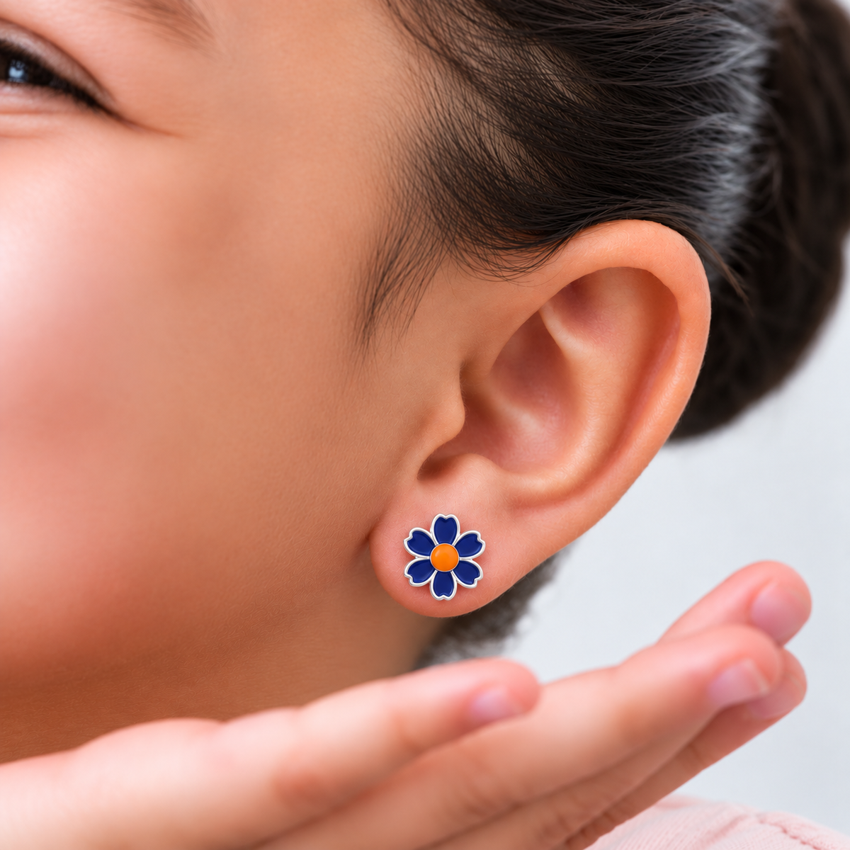 Blue Blossom Stud Earrings