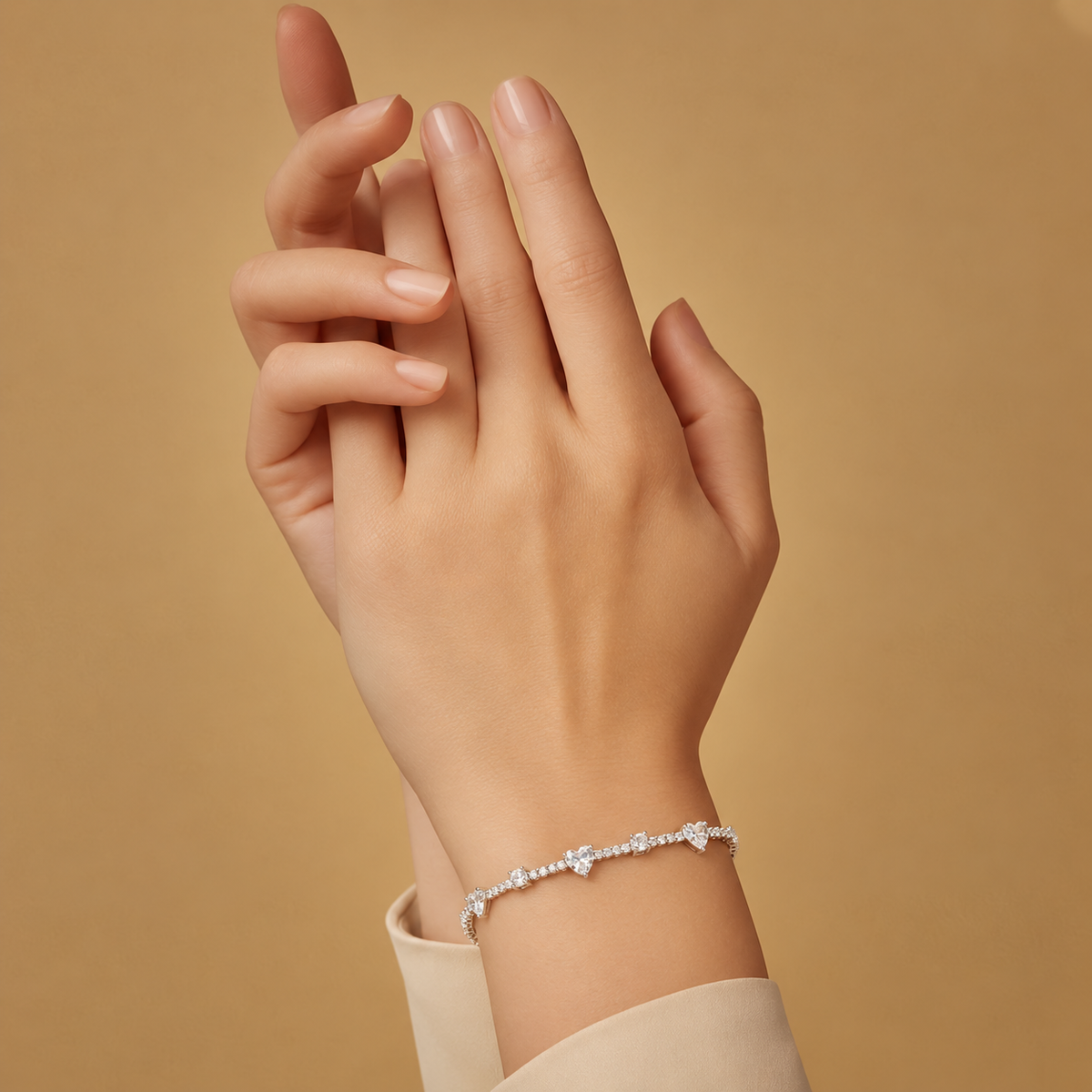 Sweetheart Crystal Tennis Bracelet
