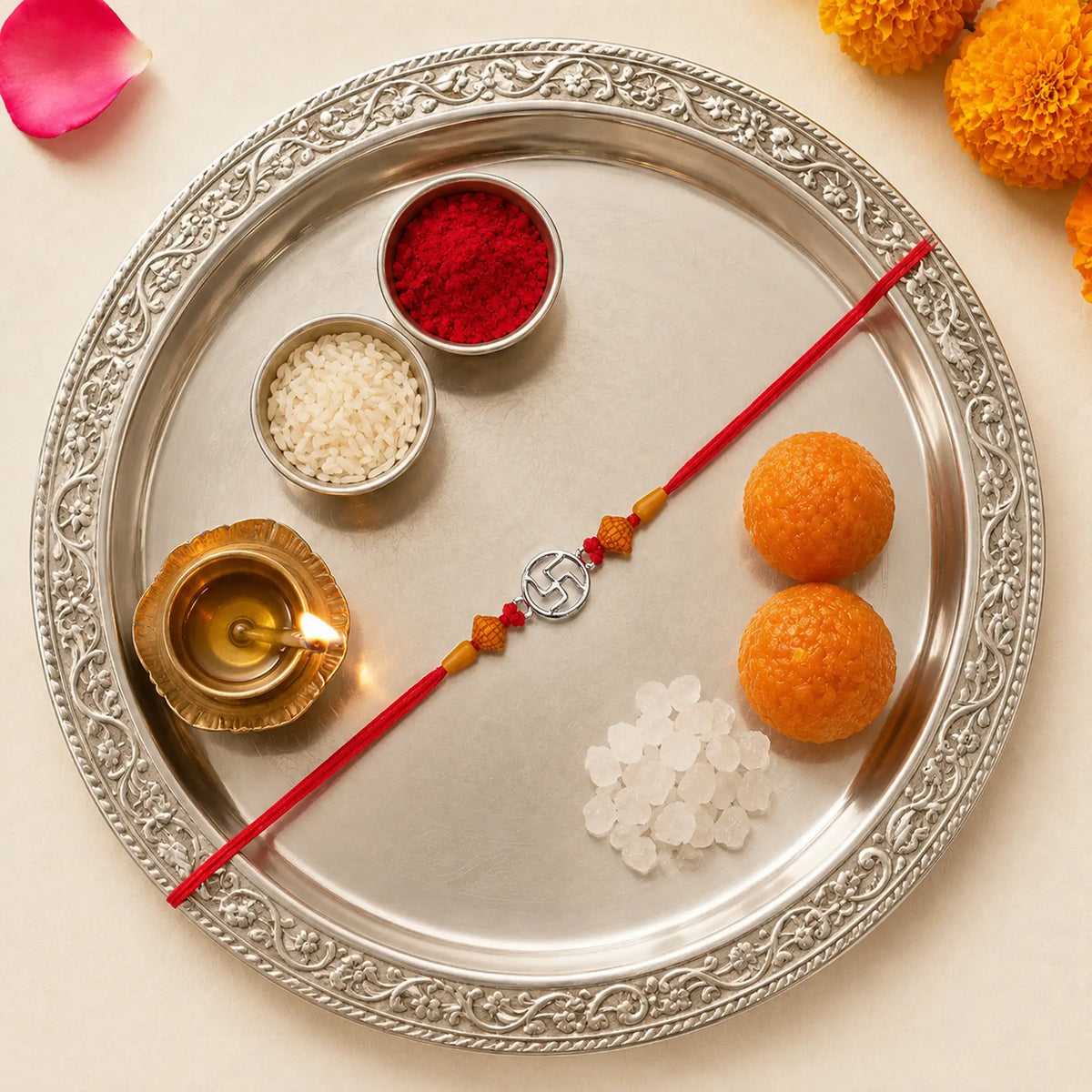 Twinklitz Sterling Silver Swastik Rakhi