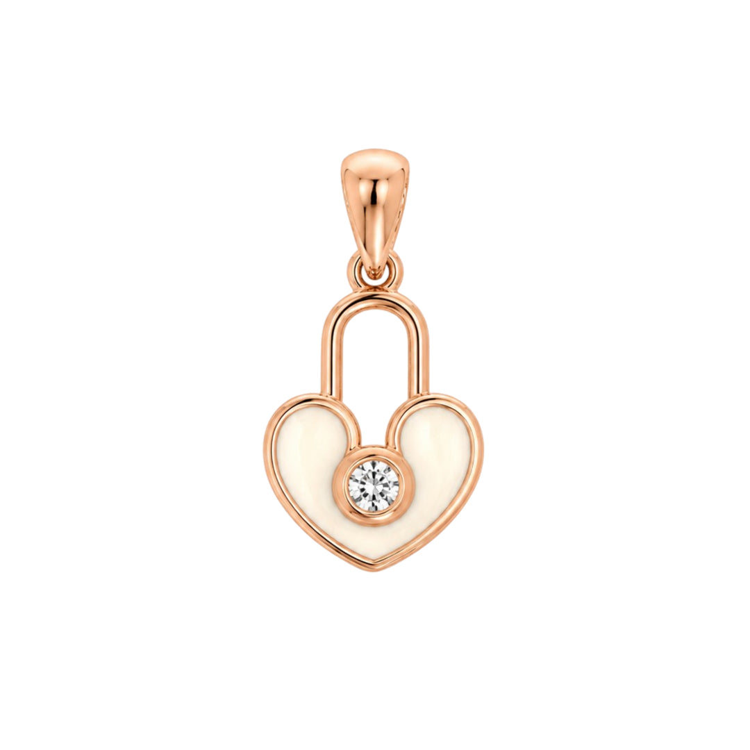 Twinklitz Sterling Silver Heart Gold White Kids Pendant