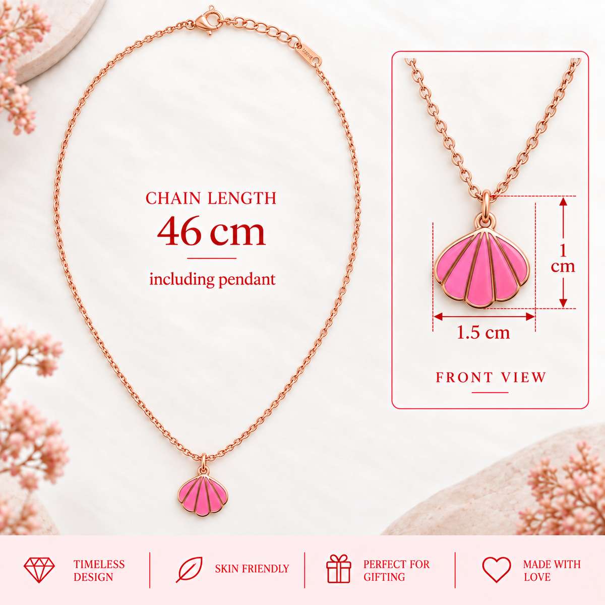 Seaside Pink Shell Necklace