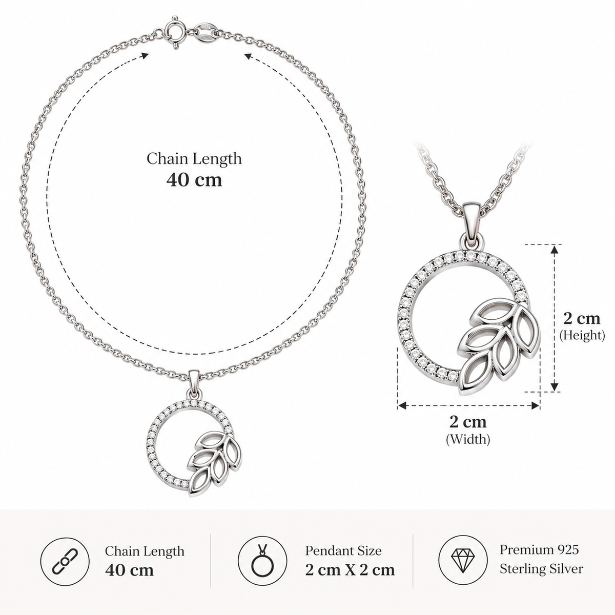 Round Leaf Pendant Necklace