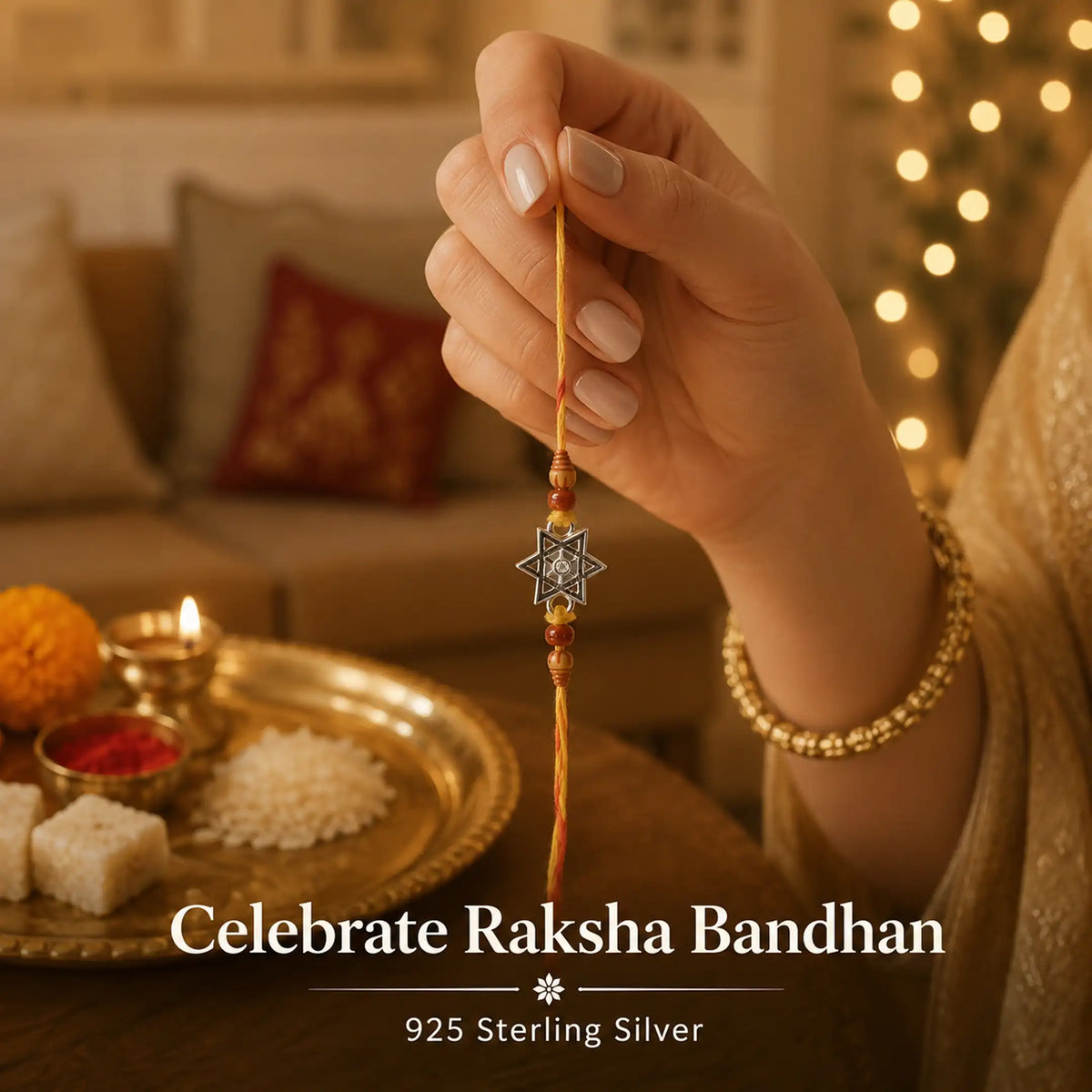 Twinklitz Star Symbol Sterling Silver Rakhi