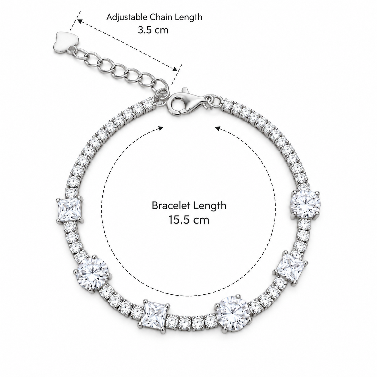 Radiant Round & Square Crystal Bracelet