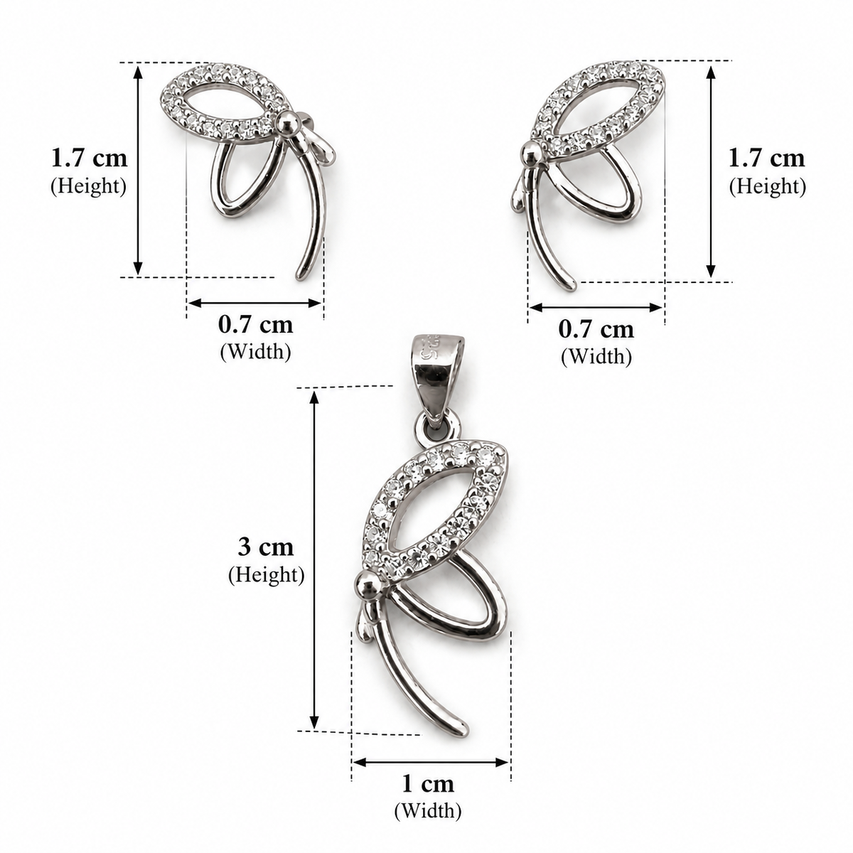 Elegant Half Butterfly Pendant Set
