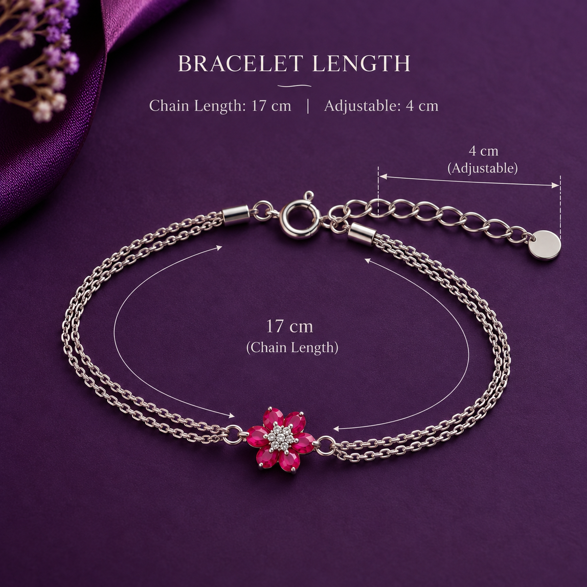 Radiant Floral Double Chain Bracelet