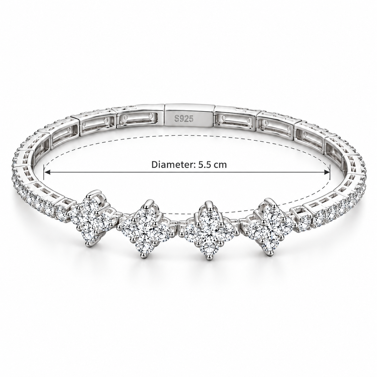 Clover Charm Tennis Bracelet
