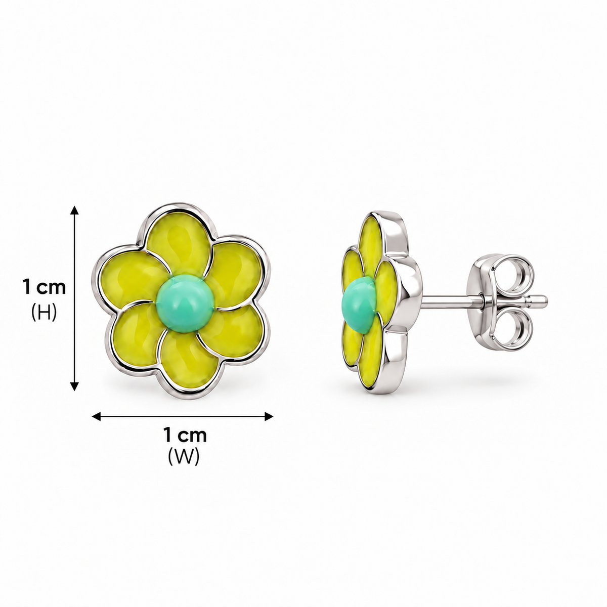 Yellow Flower Stud Earrings