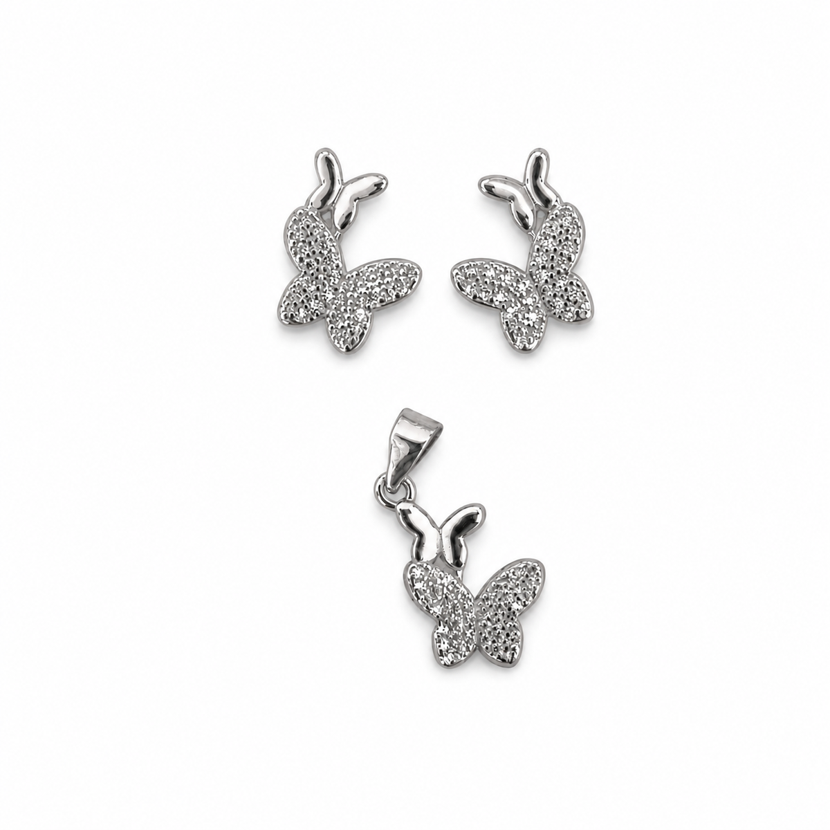 Butterfly Charm Pendant Set