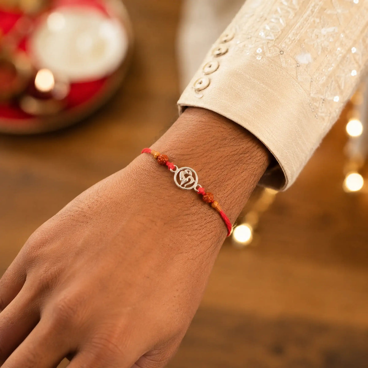 Twinklitz Sterling Silver Modern Motif Rakhi