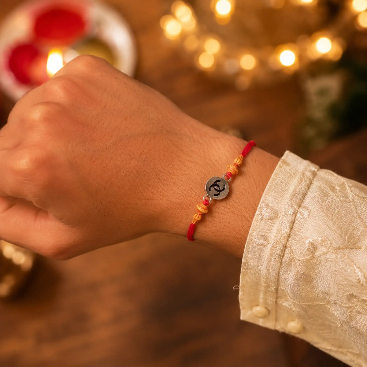 Twinklitz 925 Sterling Silver Interlocking C Rakhi
