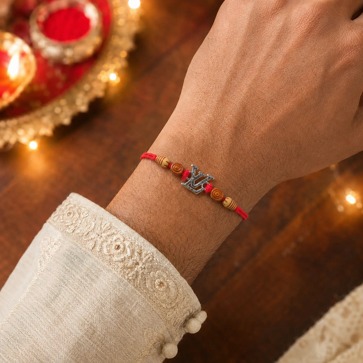 Twinklitz Designer LV Sterling Silver Rakhi