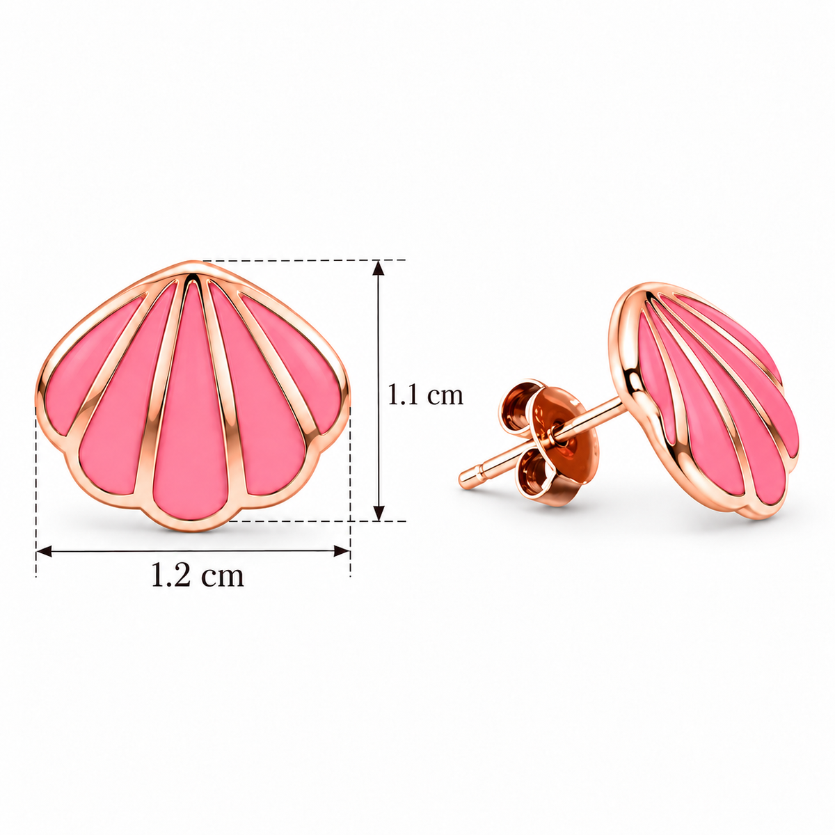 Pink Seashell Stud Earrings