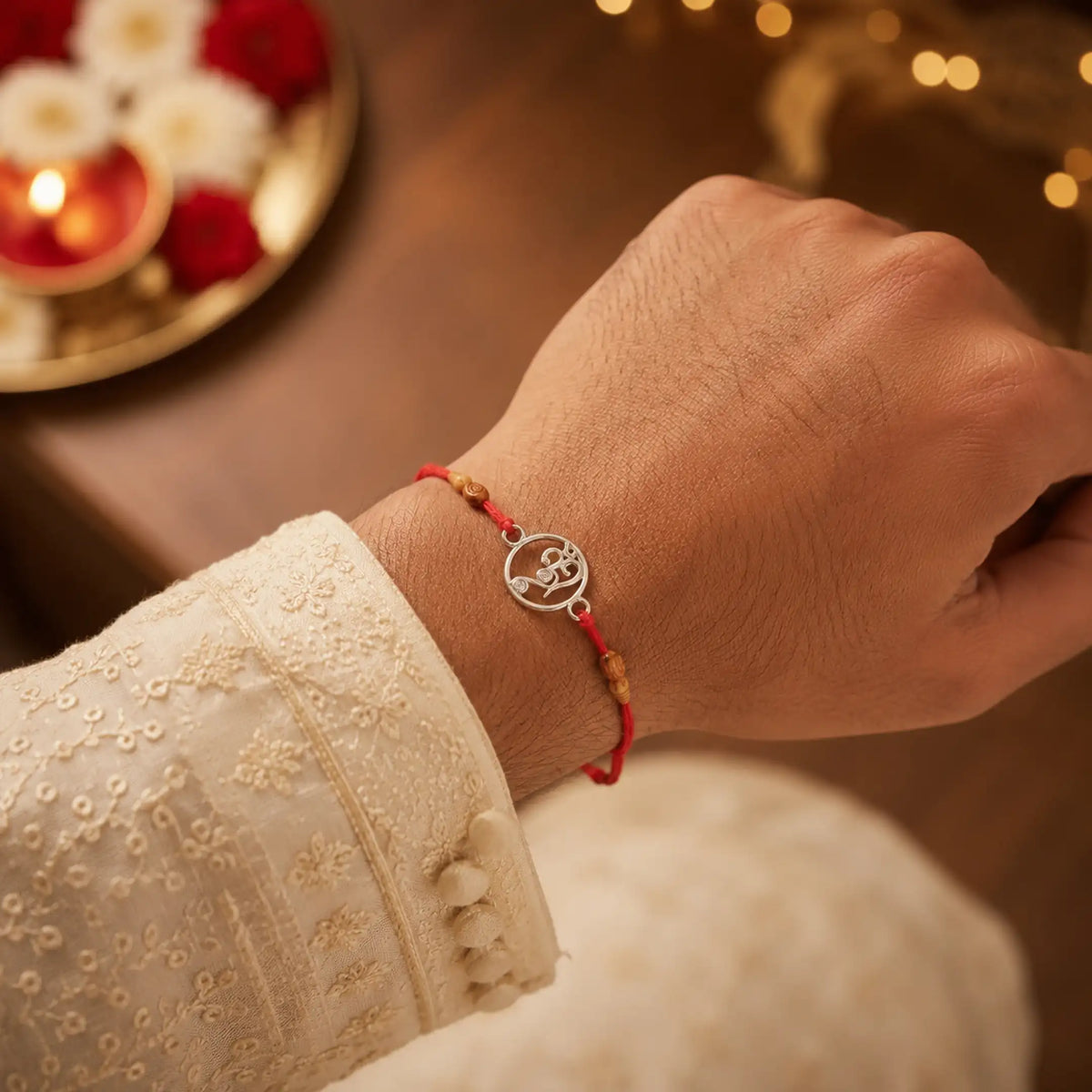 Twinklitz Om Symbol Sterling Silver Rakhi