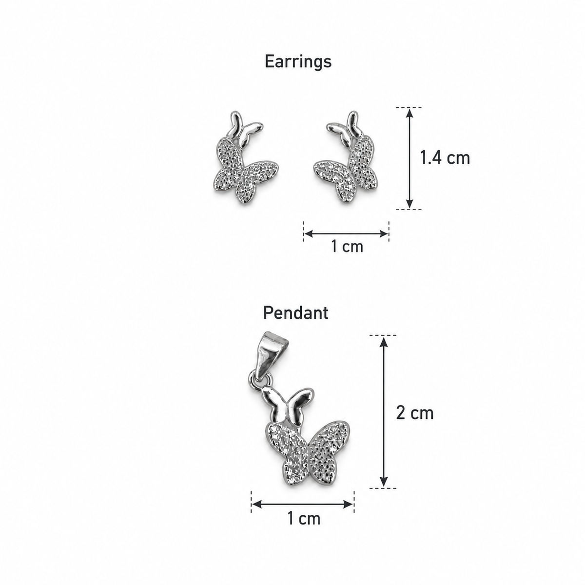 Butterfly Charm Pendant Set