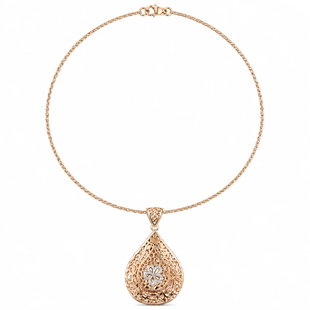 Floral Filigree Drop Pendant