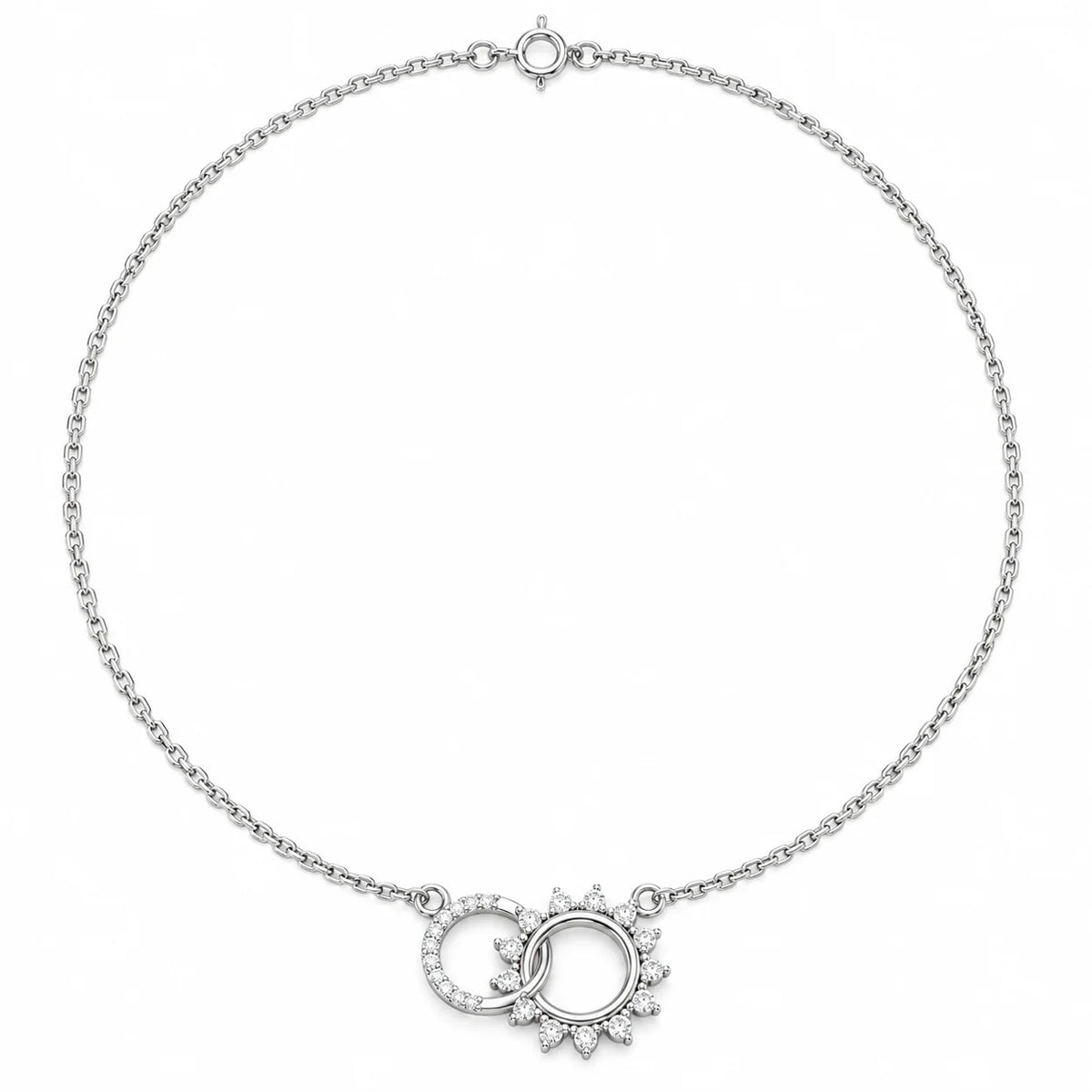 Silver Interlocking Circle Necklace
