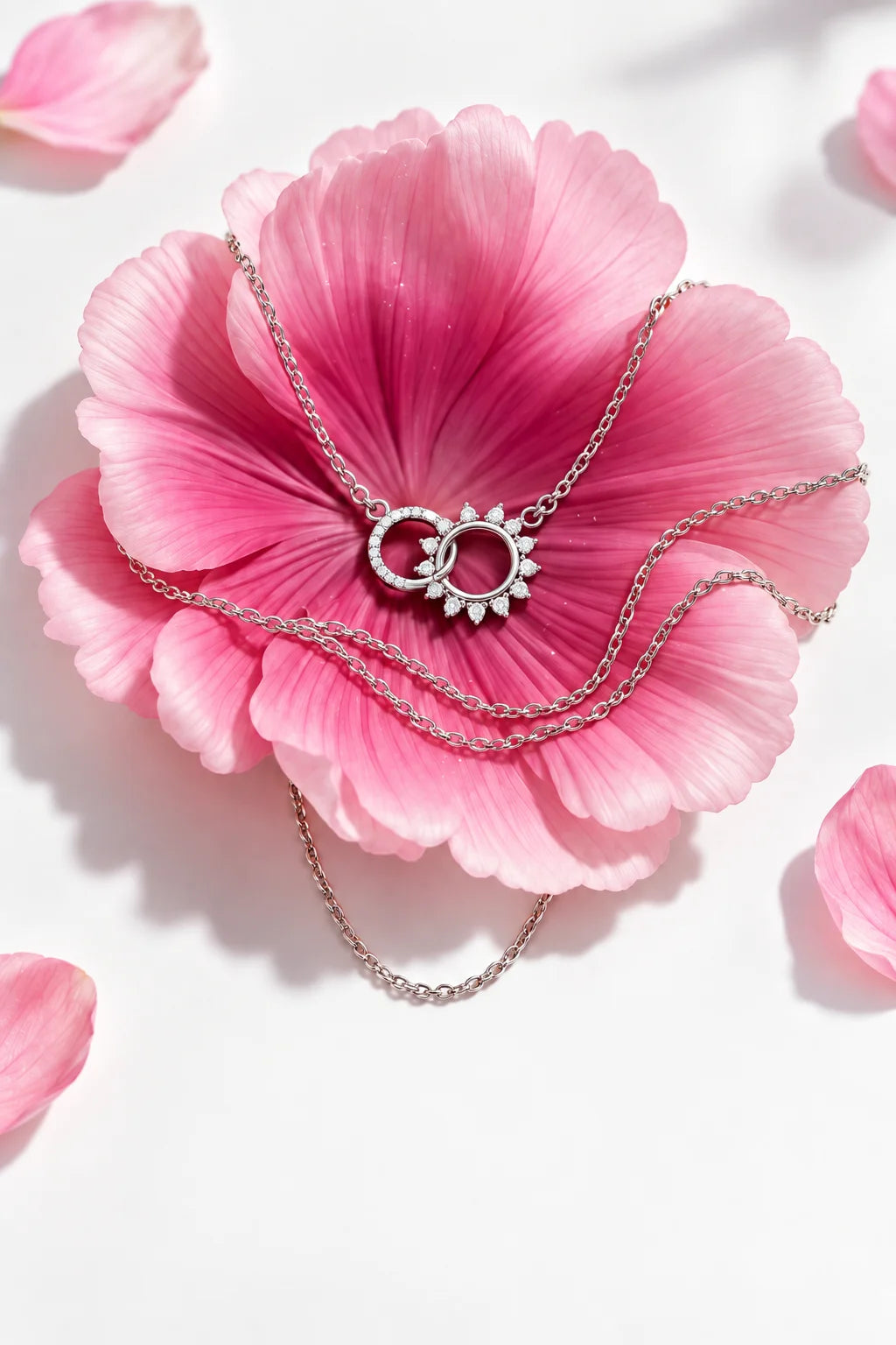 Silver Interlocking Circle Necklace