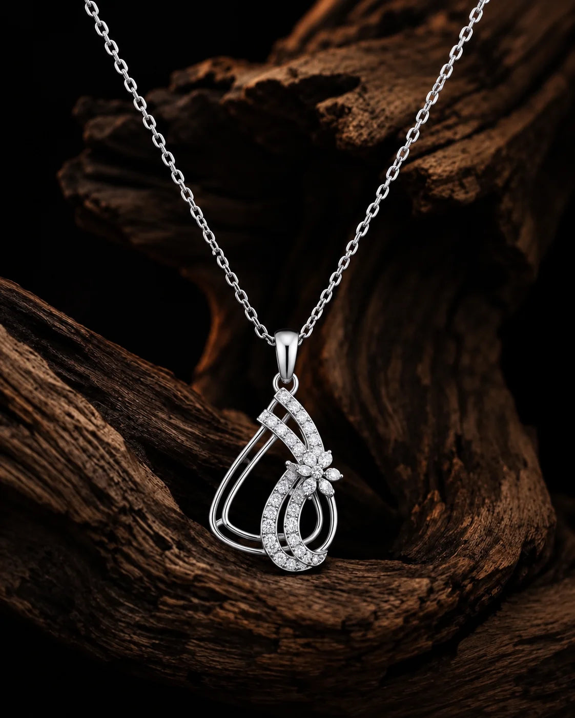 Floral Drop Pendant Necklace