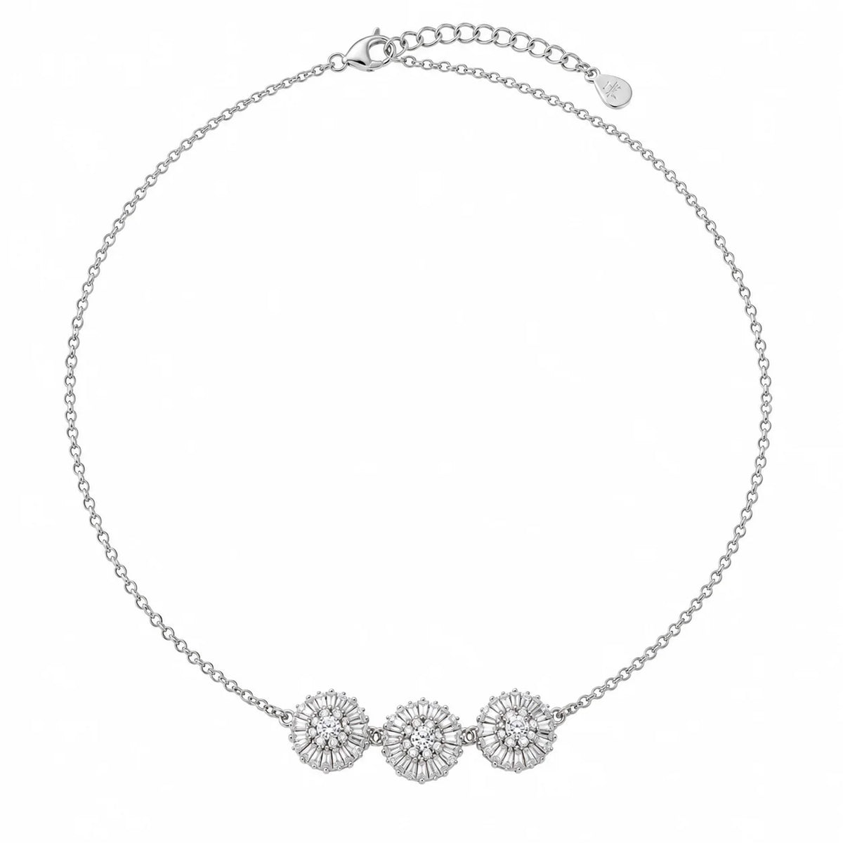 Silver Floral Trio Necklace