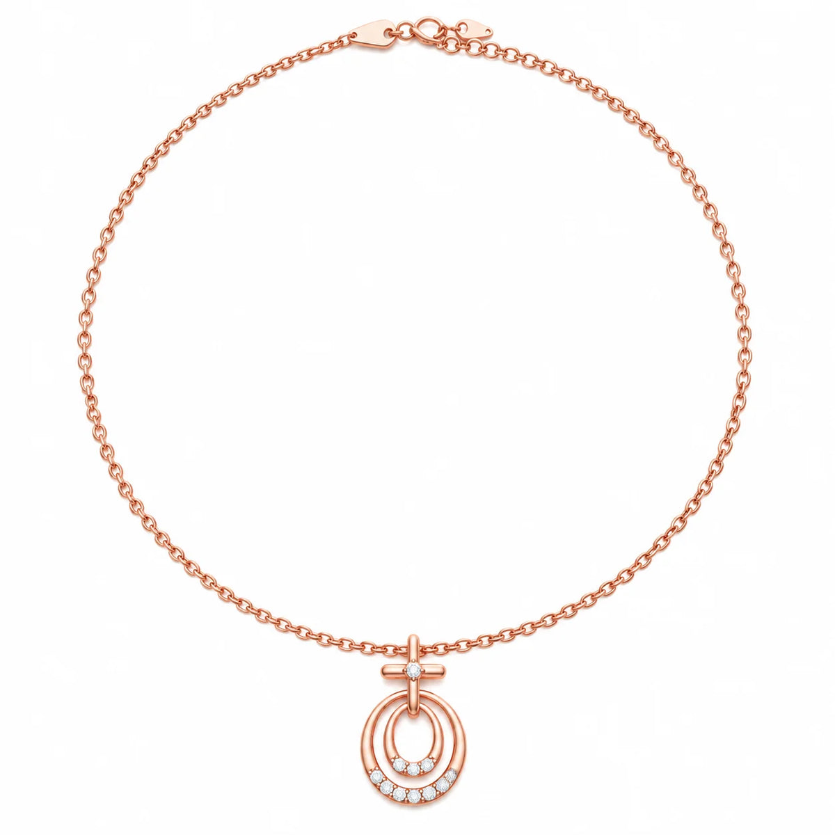 Rose Gold Orbit Pendant Necklace