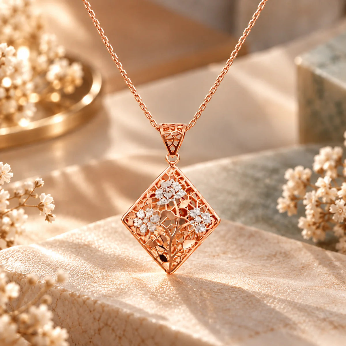 Floral Bloom Pendant Necklace