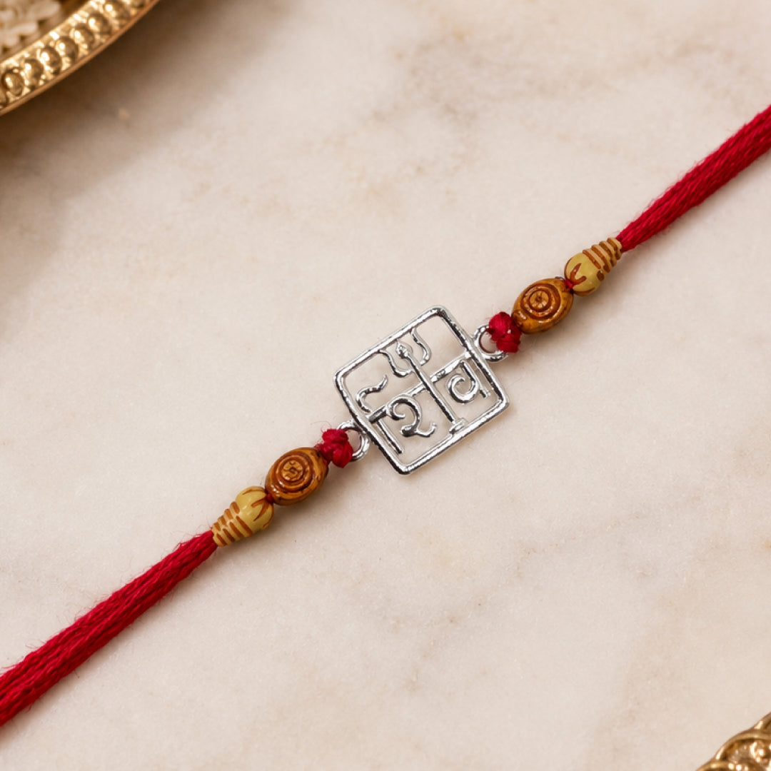 Twinklitz Divine Shiva Sterling Silver Rakhi - front view