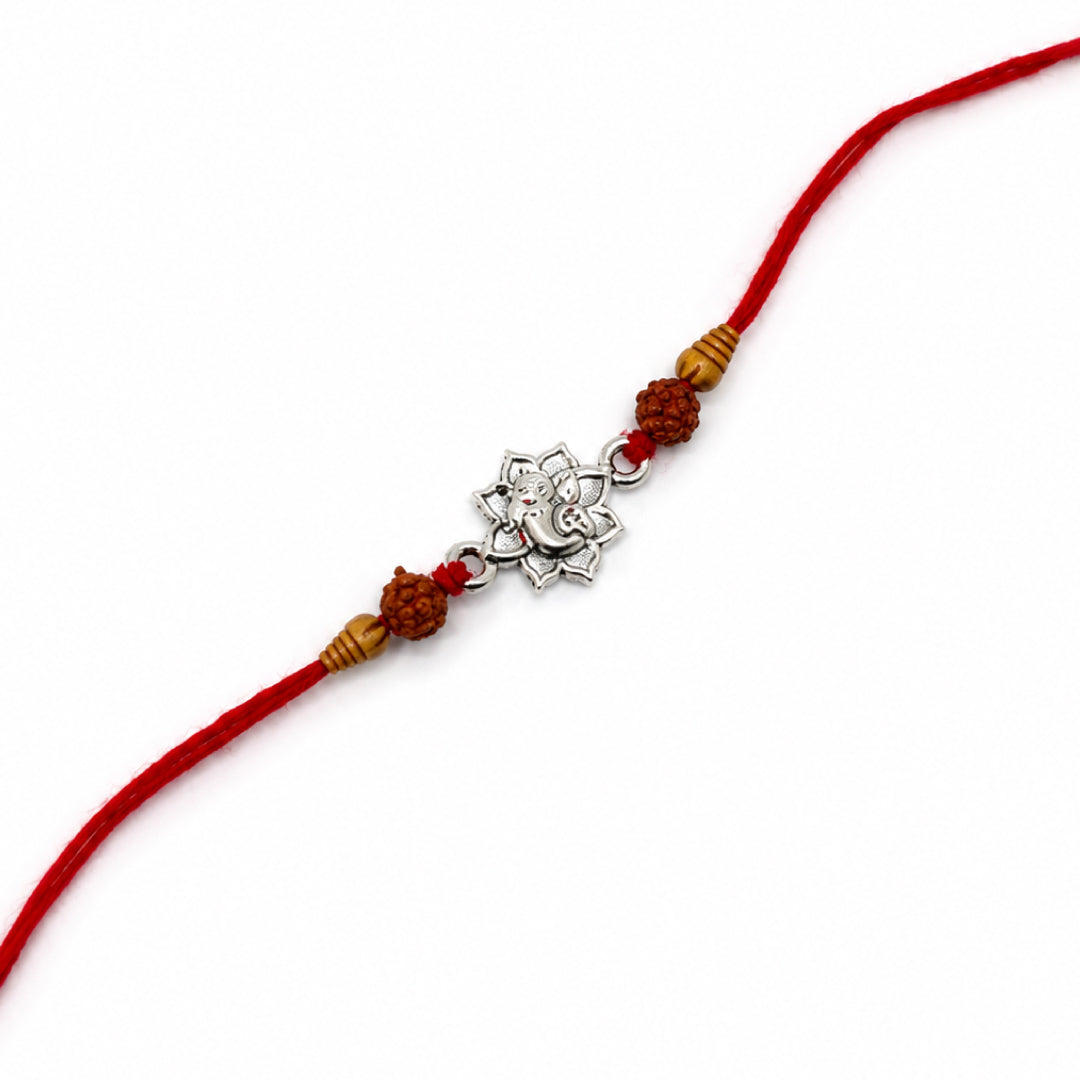 Twinklitz Lotus Ganpati Sterling Silver Rakhi - packaging view