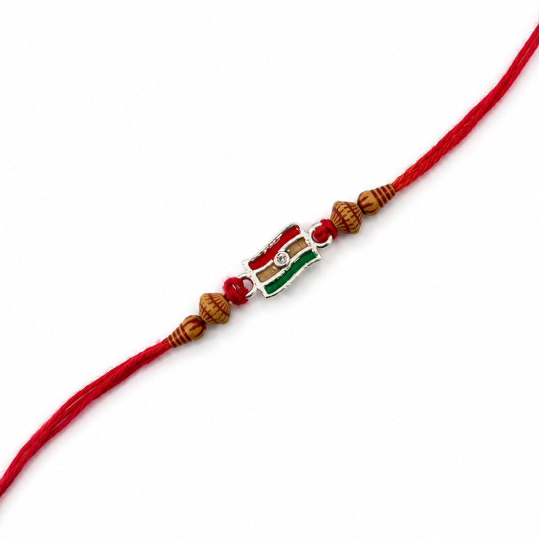 Twinklitz 925 Sterling Silver Tiranga Rakhi - packaging view