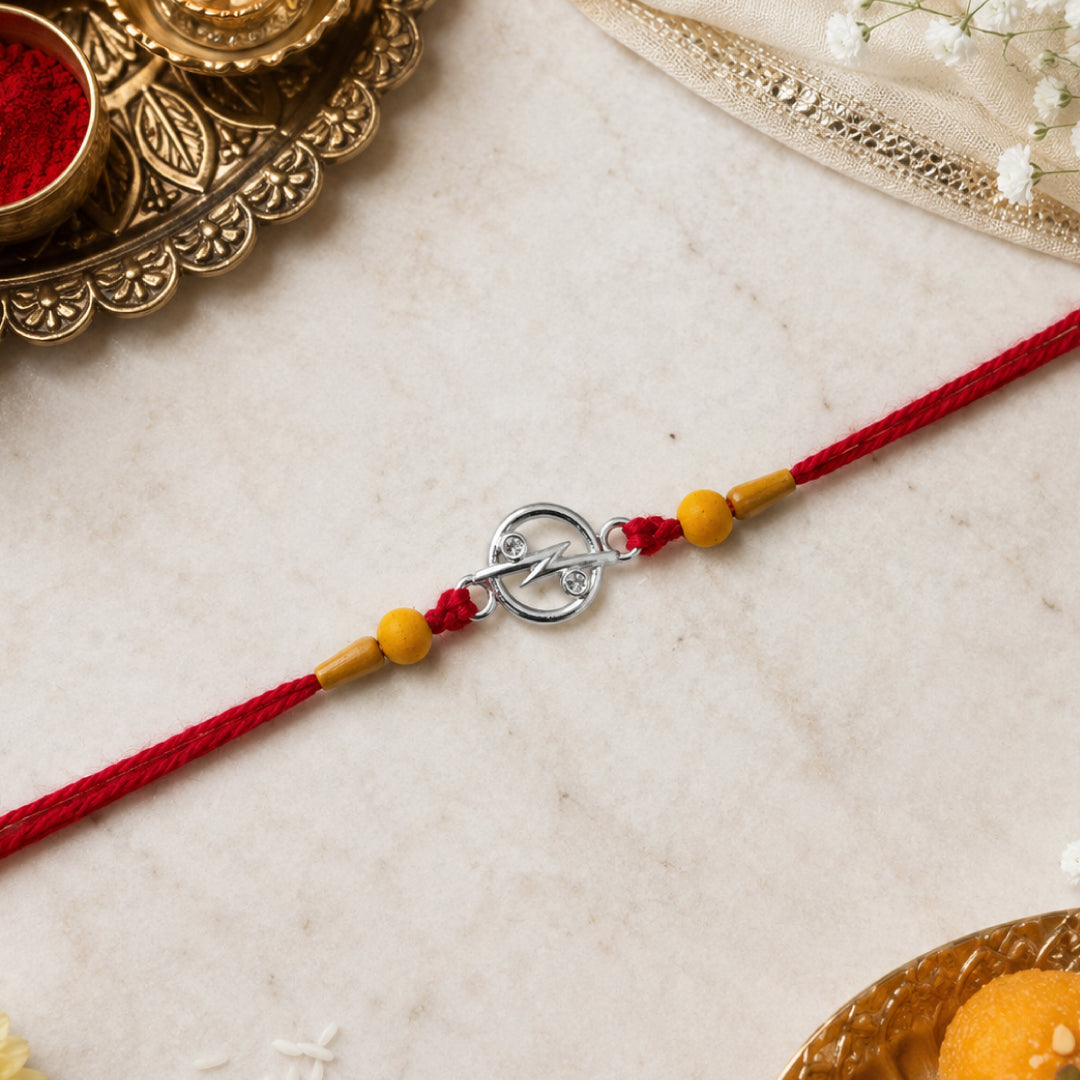 Twinklitz Modern Infinity Sterling Silver Rakhi - front view
