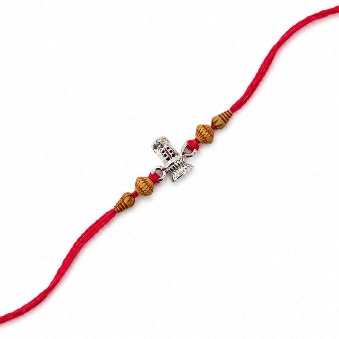 Twinklitz Sterling Silver Lord Shiva Shivling Rakhi - packaging view